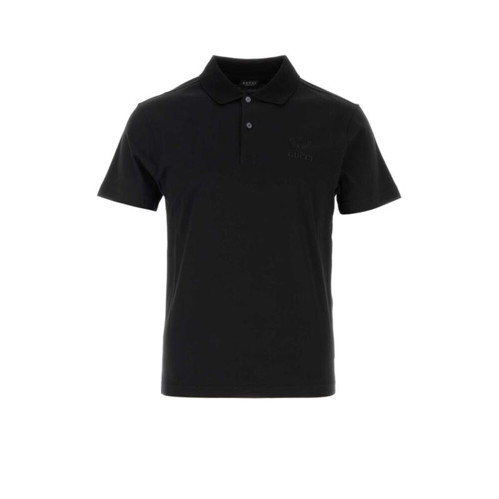 Gucci Men Black Cotton Polo Shirt